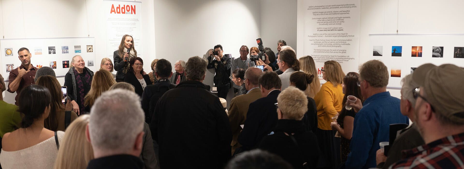 art gallery, crowd