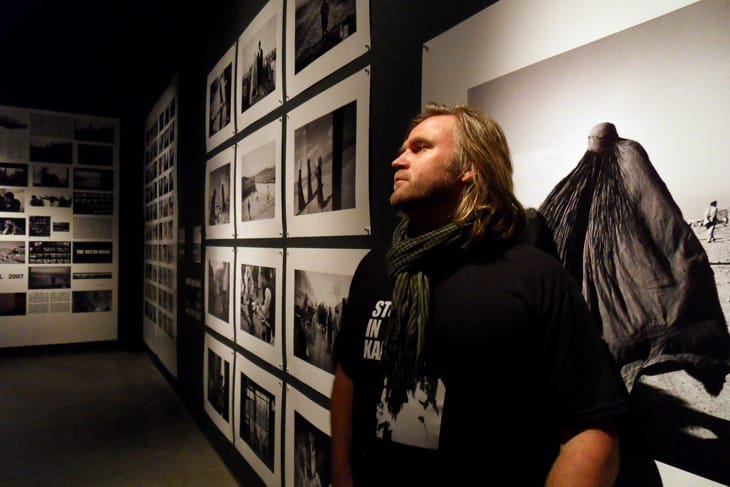 Stephen Dupont at his exhibition