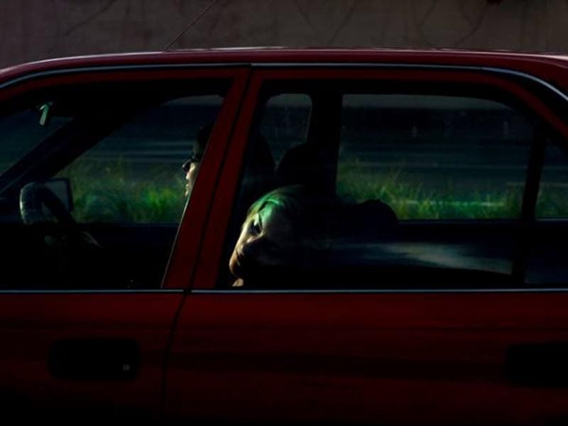 red car, woman